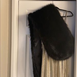 Black “faux fur” shawl